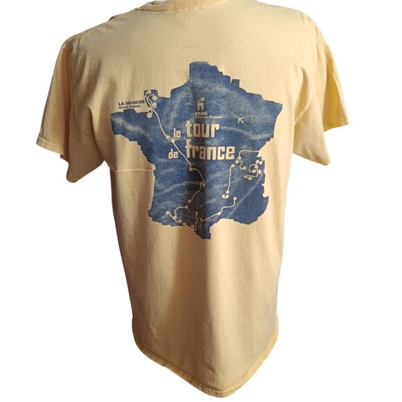 Large T-shirt Tour De France EHA Wellness 2016 Yellow Gildan L Ultra Cotton - Picture 1 of 5